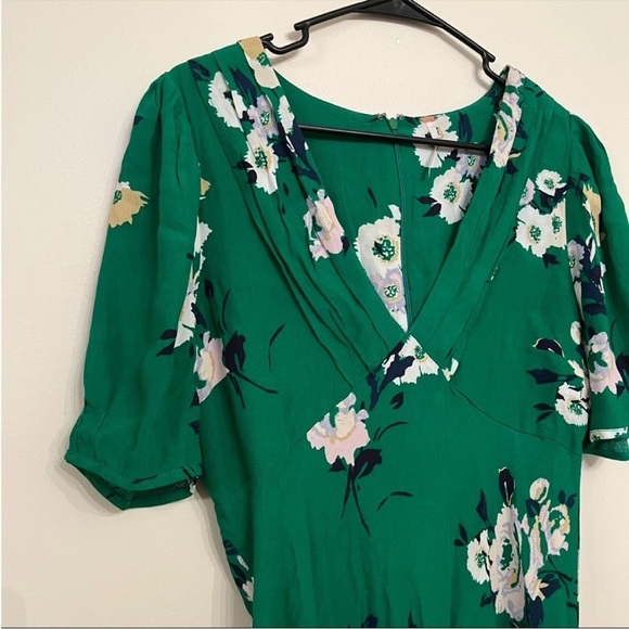 Free People Green Floral Mini Dress 8 - Picture 4 of 5